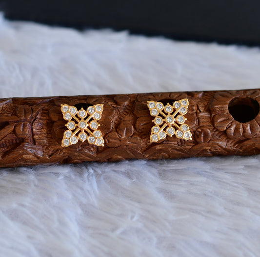 Gold tone AD white stone stud/earrings dj-52246