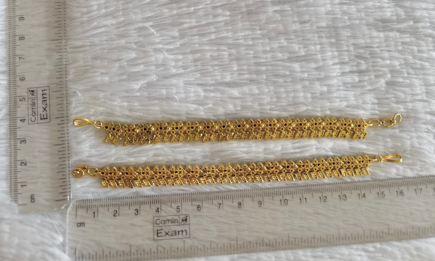 Two tone cz white stone ear side chain dj-52055