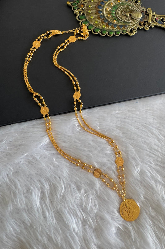 Gold tone 22 inches Lakshmi coin chain dj-52109