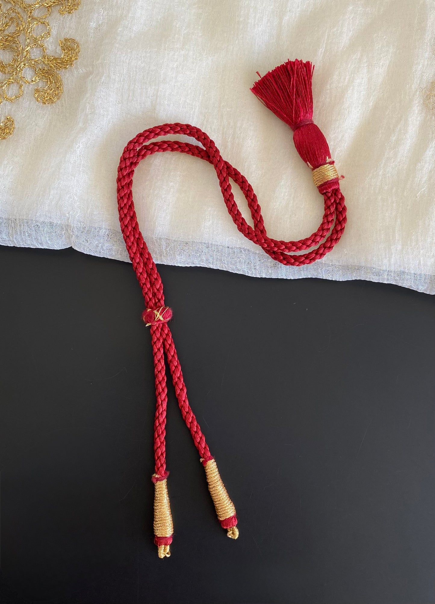 Handmade maroon silk thread adjustable dori Dj-52710