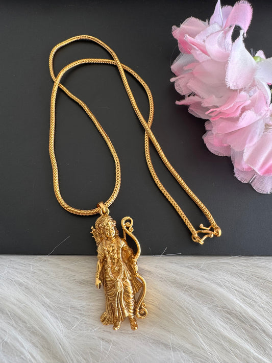 Matte finish 18 inches chain with Shri Ram pendant dj-51229