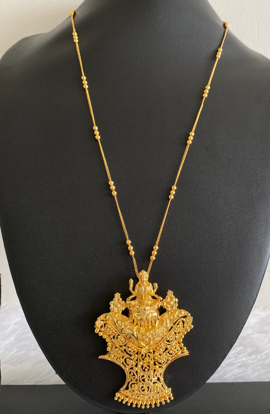 Gold tone 24 inches chain with lakshmi pendant dj-54359
