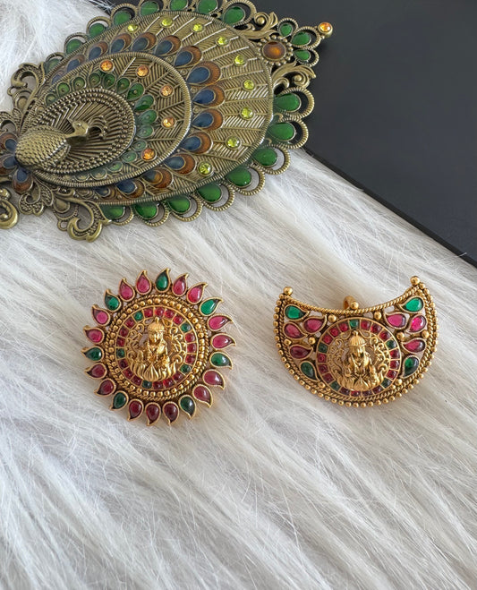 Matte finish kemp green Lakshmi sun moon hair jewel dj-51354