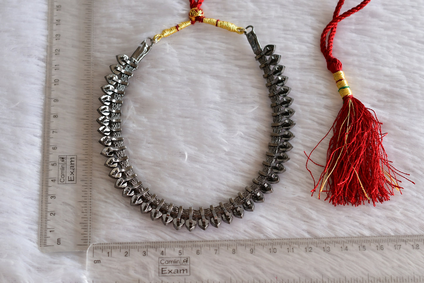 Black finish precious kemp-green necklace dj-51765