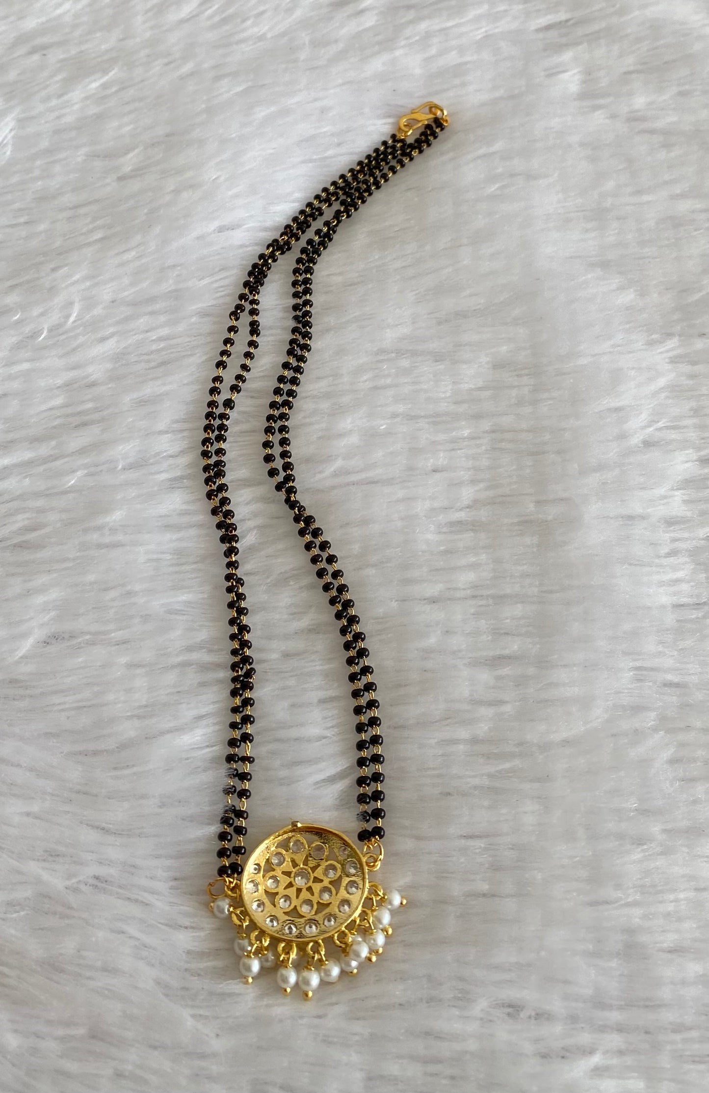 Gold tone 18 inches karimani chain with South Indian pendant dj-53423