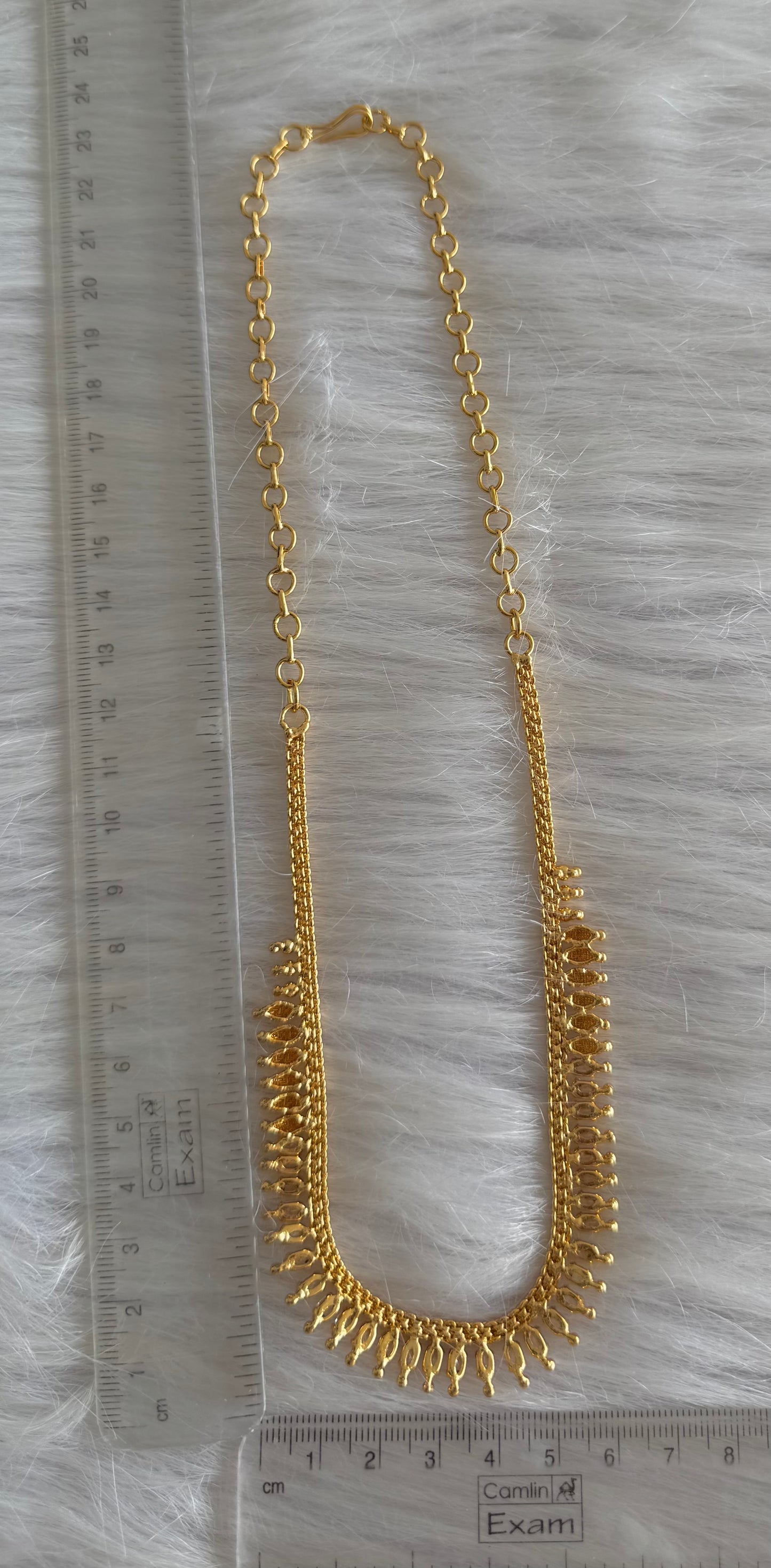 Gold tone white stone necklace dj-51323