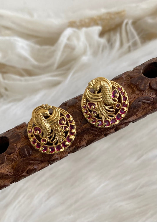 Matte finish Kemp peacock stud/earrings Dj27906