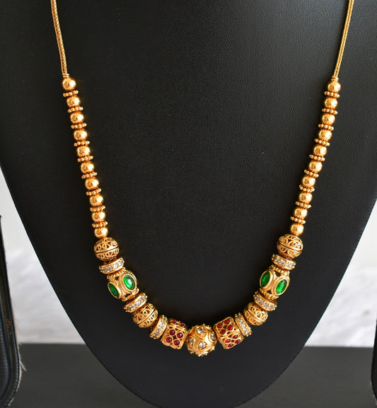 Matte finish Kemp-green-white beaded chain dj-37554