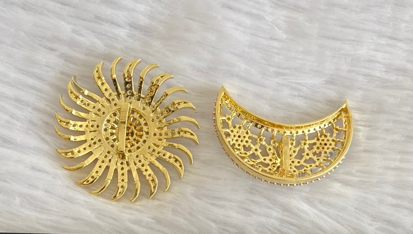 Two tone AD flower sun moon hair jewel dj-53646