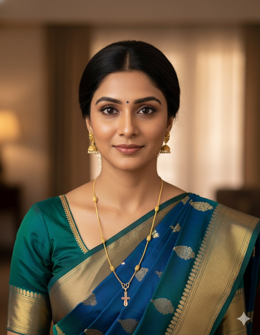 Gold tone 24 inches chain with ruby cross pendant dj-52232