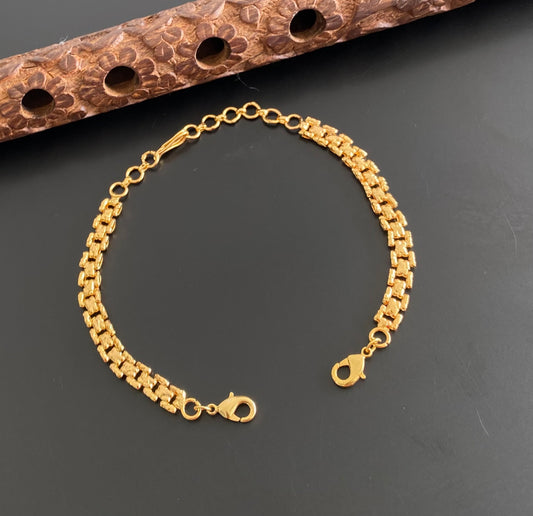 Gold tone necklace back chain dj-54273