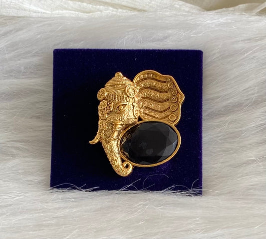 Matte finish big black stone magnetic brooch for men dj-54218