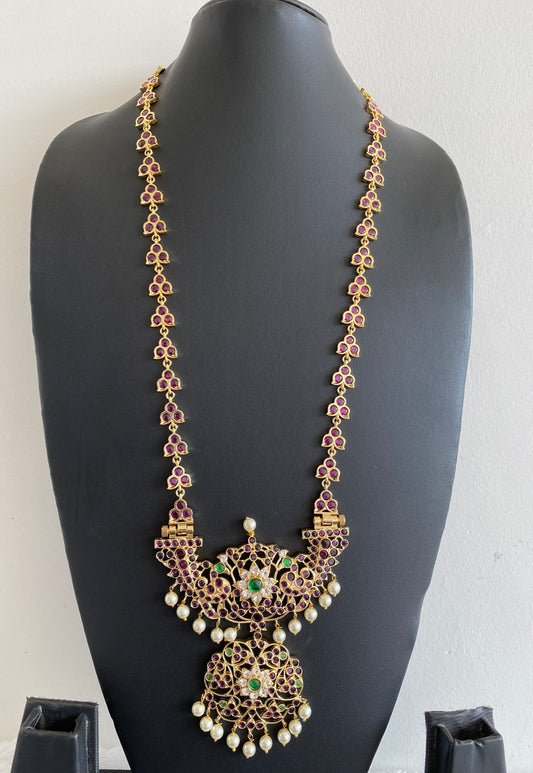 Gold tone precious kemp pearl flower haar Dj-52907