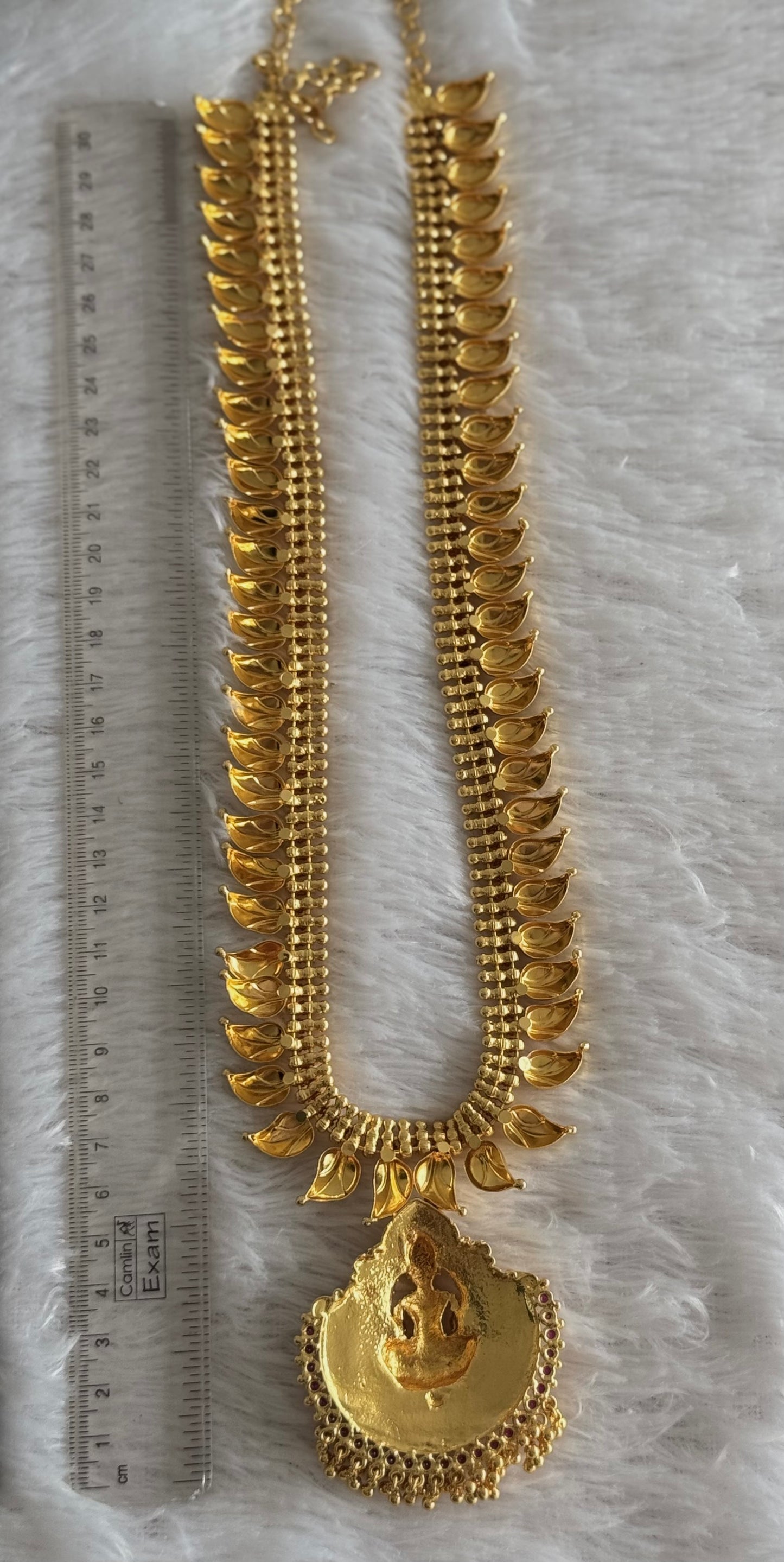 Gold look alike kerala style ad pink lakshmi mango haar dj-51641