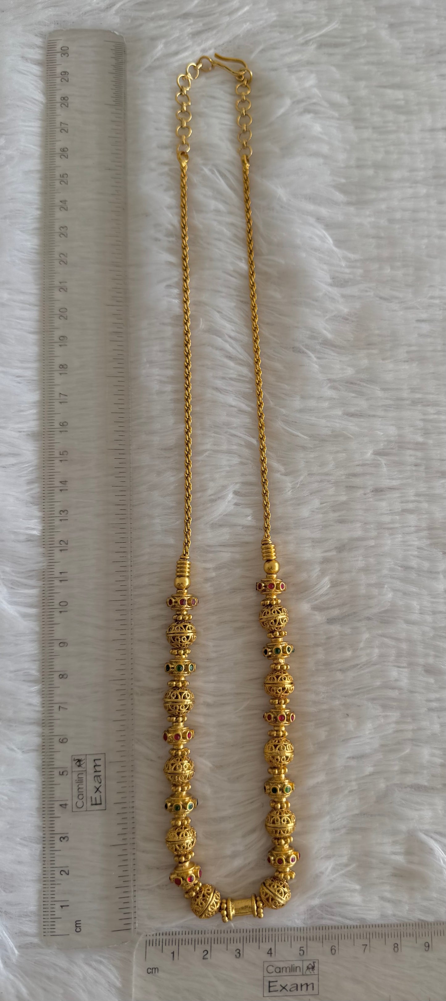 Matte finish kemp-green beaded chain dj-52086