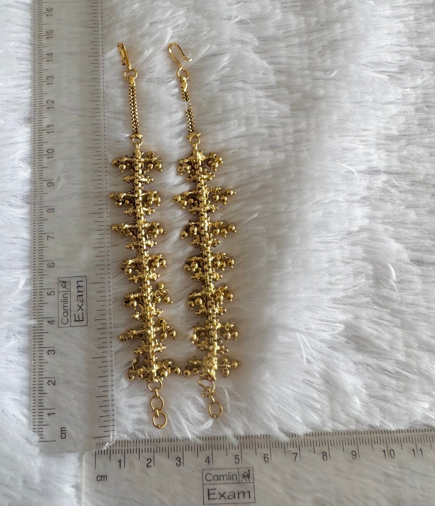 Antique gold tone kemp-green ear side chain dj-51483