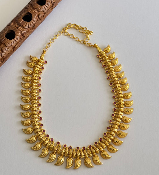 Gold look alike ad pink mango necklace dj-51649
