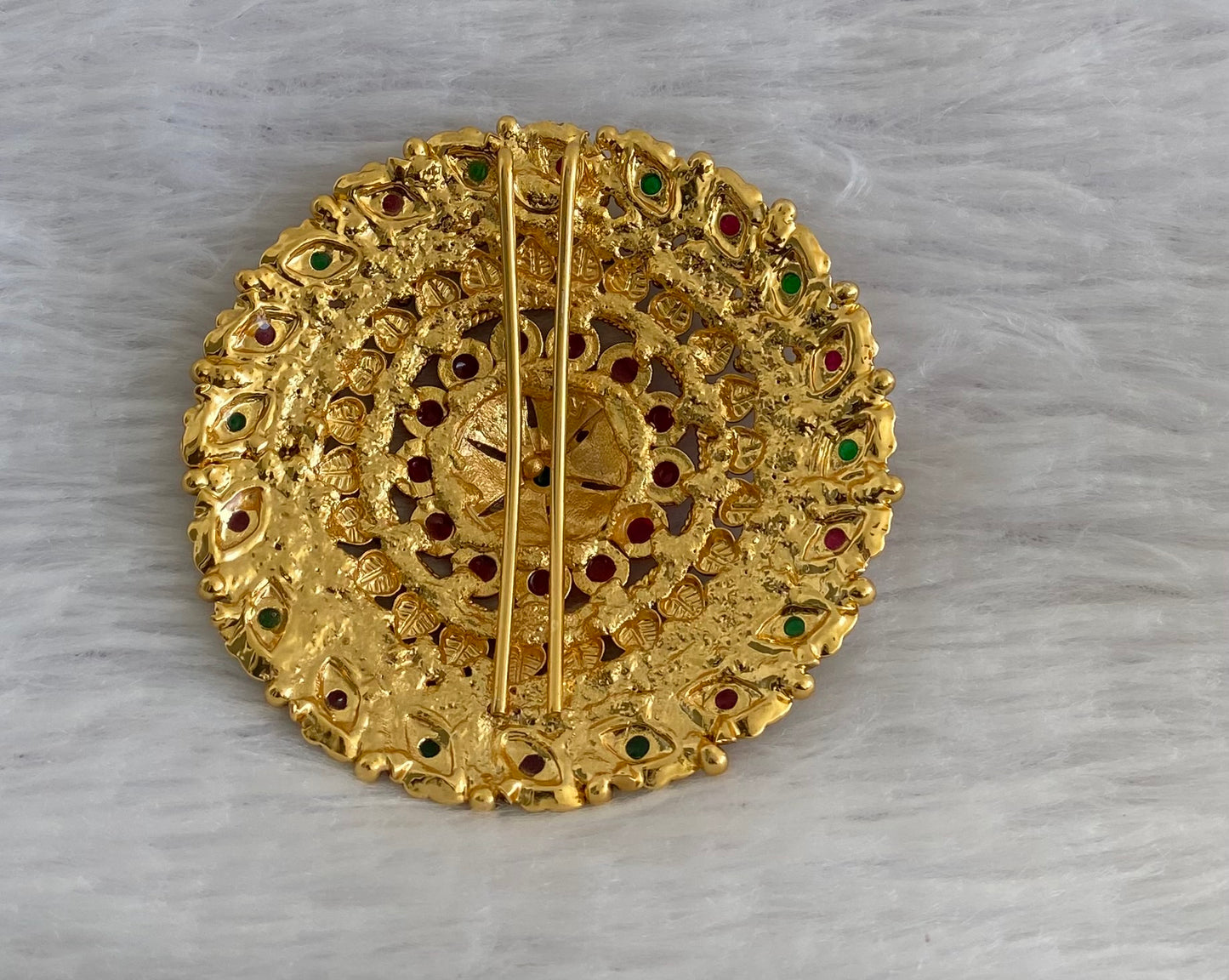 Antique gold tone kemp-green round hair jewel(rakodi)dj-53625