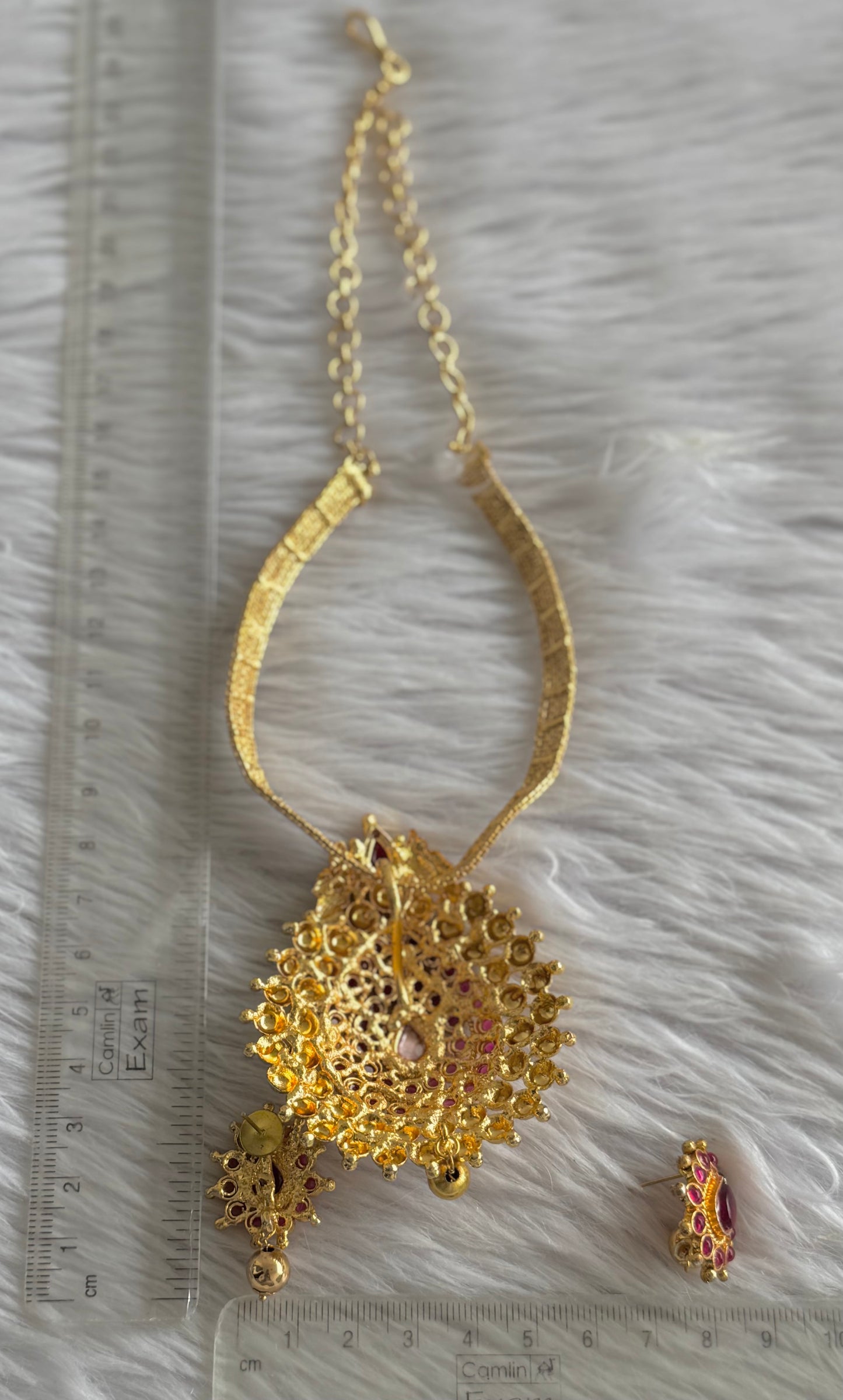 Antique gold tone Kemp Peacock Necklace Set dj-51109
