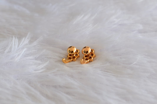 Gold tone AD white stone stud/earrings dj-52778