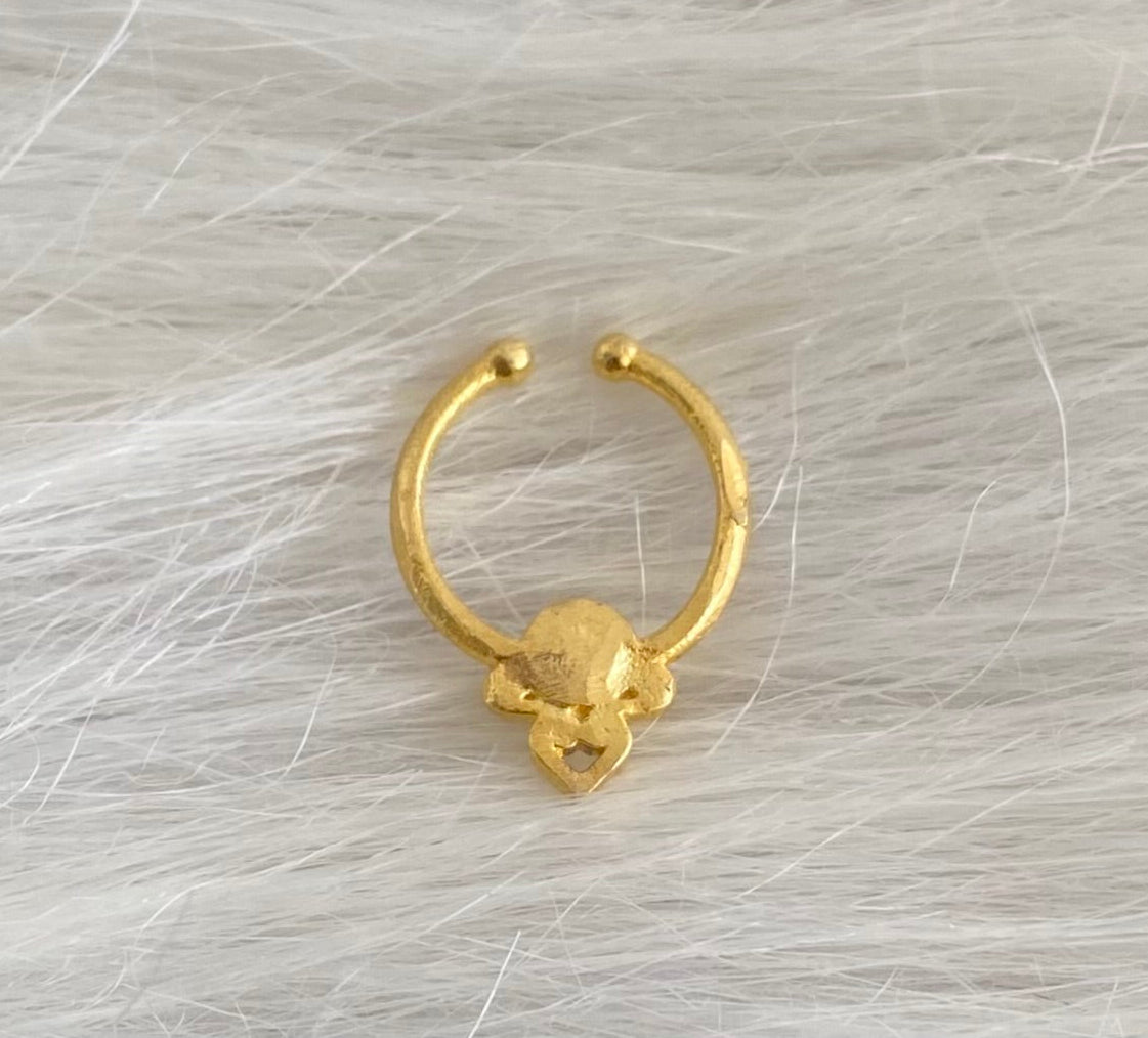 Gold tone kemp stone nose pin/bulakku dj-53782