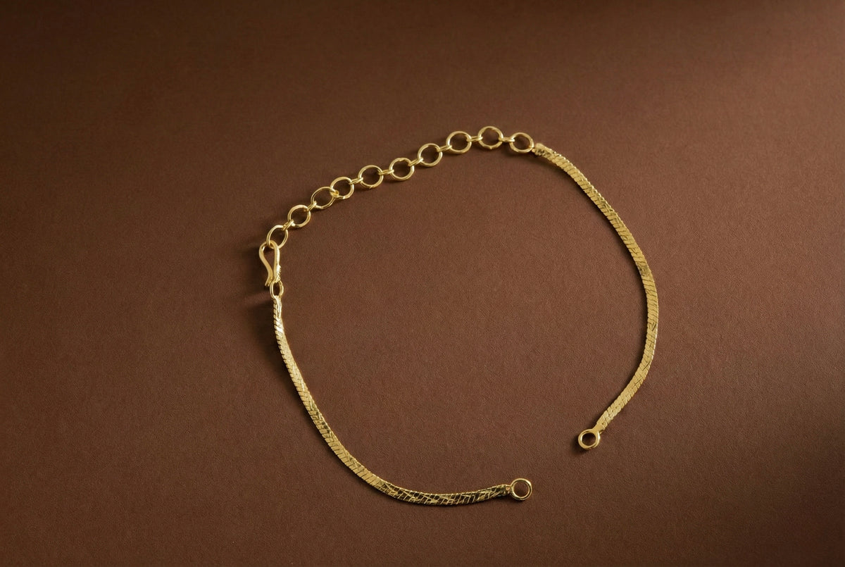Gold-tone necklace back chain dj-52431