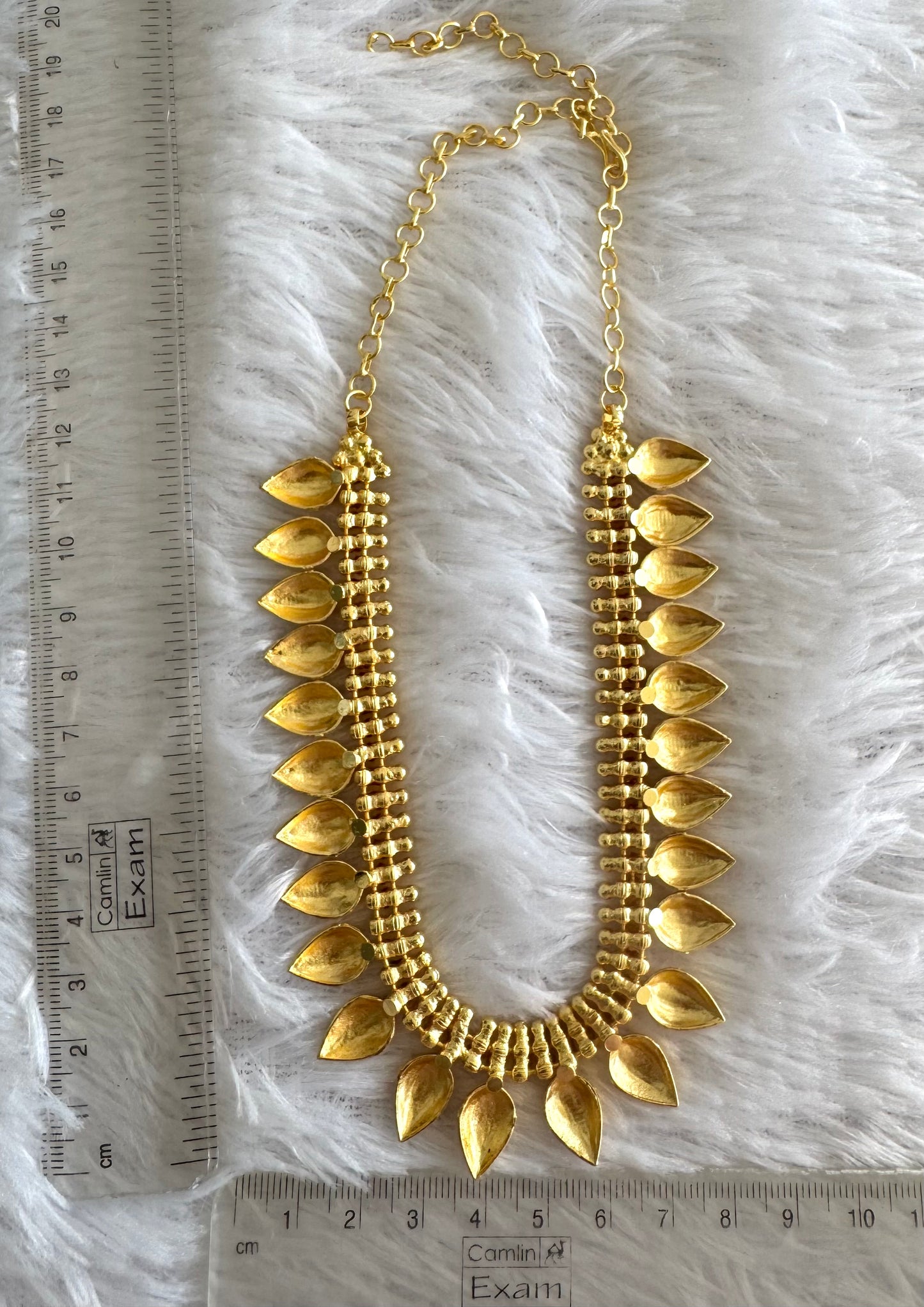 Matte gold tone kerala style necklace dj-51662