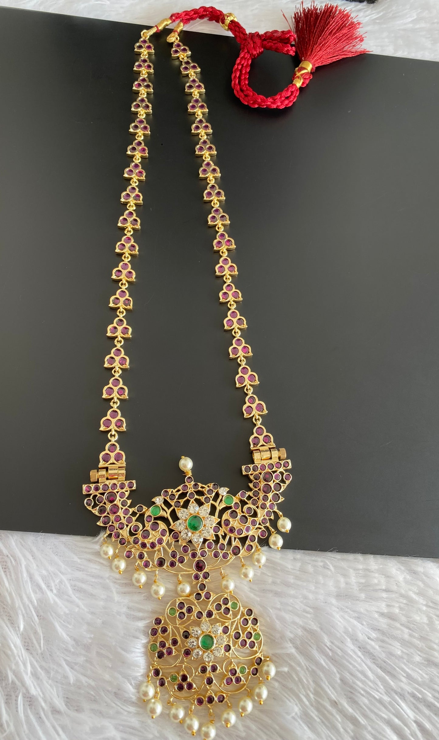 Gold tone precious kemp pearl flower haar Dj-52907