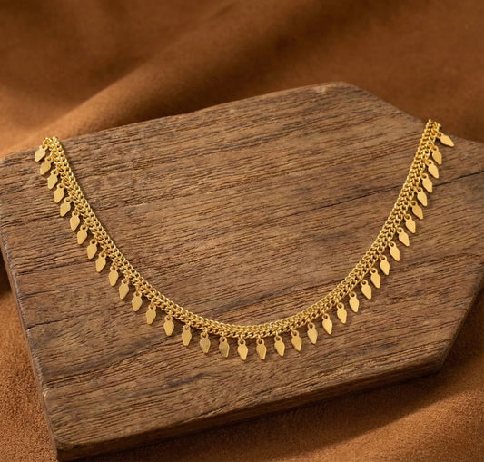 Gold tone kerala traditional elakka necklace dj-52765
