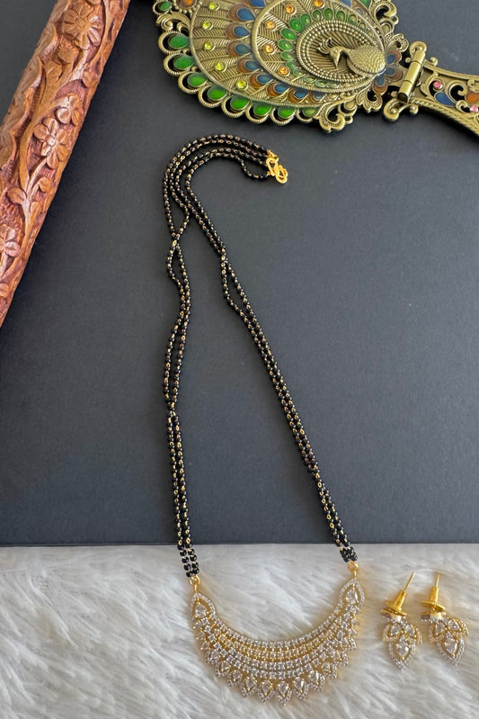 Two tone cz white stone 18 inches mangalsutra set dj-52064