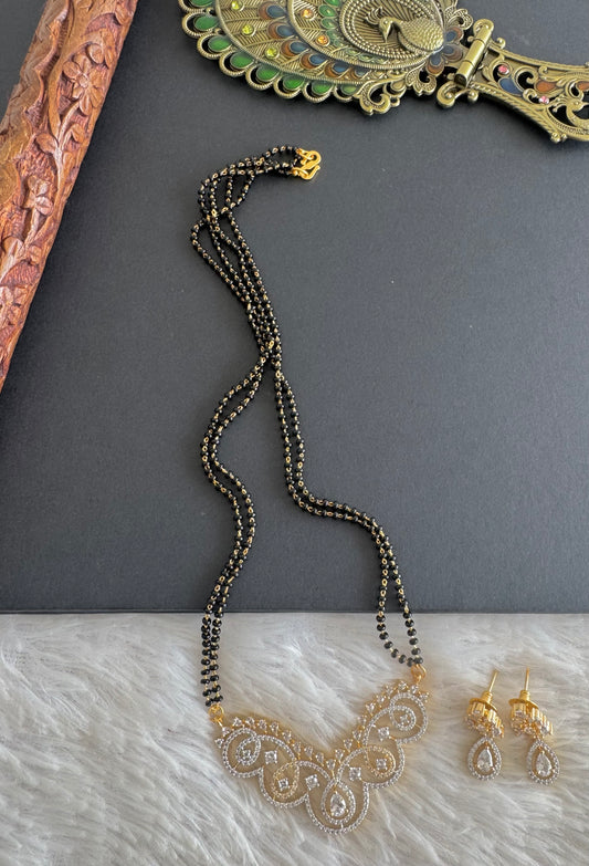 Two tone cz white stone 18 inches mangalsutra set dj-52065