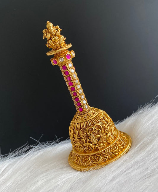 Matte finish jadau ganesha bell dj-54228