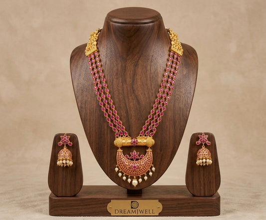 Matte finish ruby multi layer moon haar set dj-11497