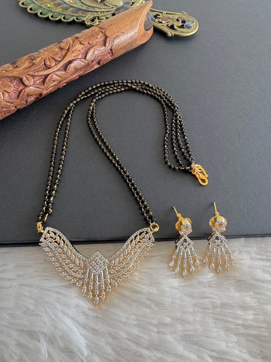 Two tone cz white stone 18 inches mangalsutra set dj-52067