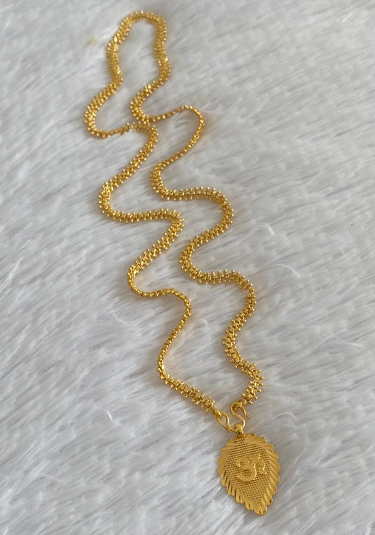 Gold tone 24 inches chain with om pendant dj-54379