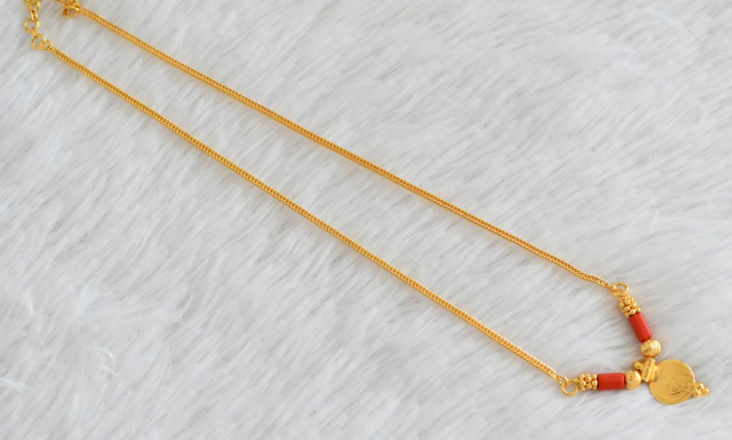 Gold tone coral lakshmi necklace dj-53083