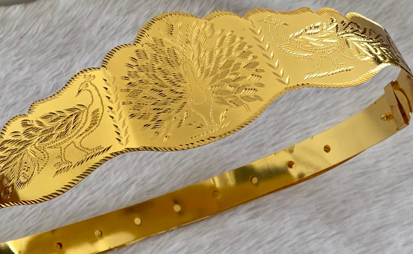 Gold tone peacock design adjustable waist belt dj-53467