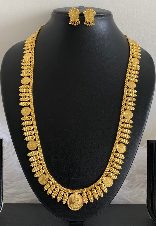 Gold tone lakshmi coin short haar set dj-54417
