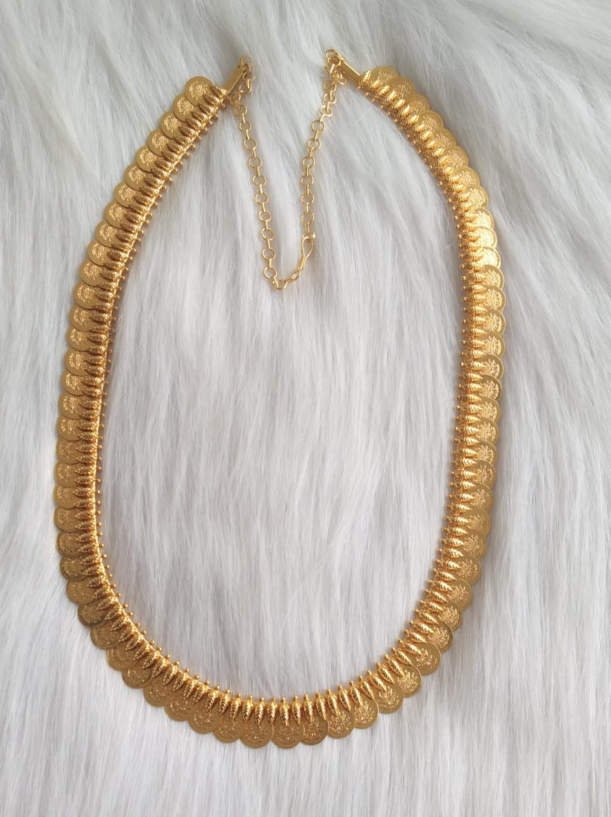 Gold Tone Lakshmi Coin Long Haar DJ28945 - Main Image