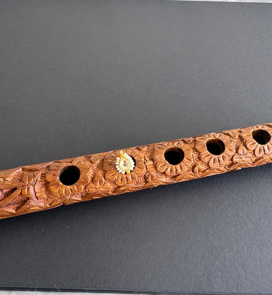 Gold tone white pearl thilak kundan jadau flower Nose Pin Dj-51425