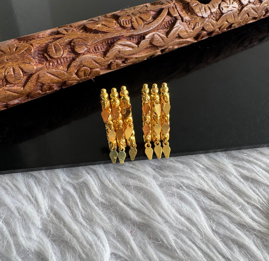 Gold tone kerala style elakka thali earrings dj-51101