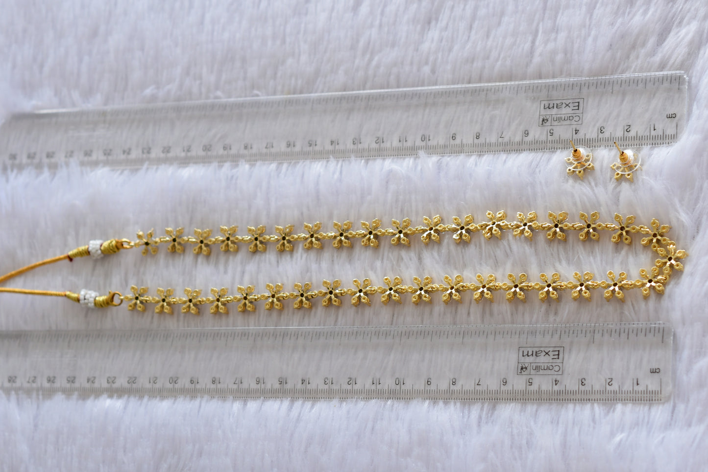 Two tone cz white flower haar set dj-51983