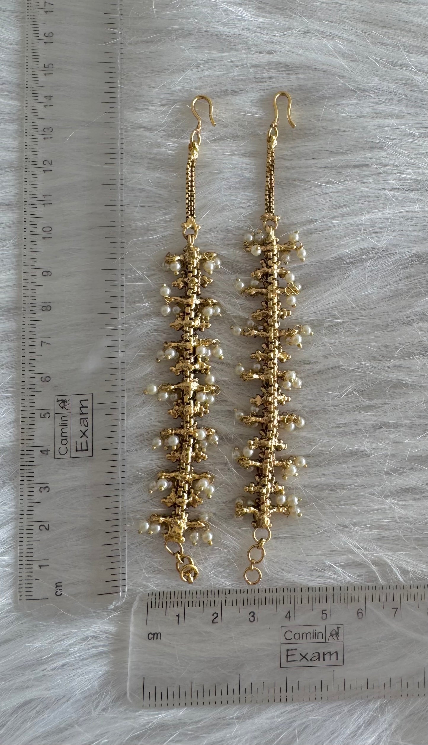 Antique gold tone kemp-green ear side chain dj-51357