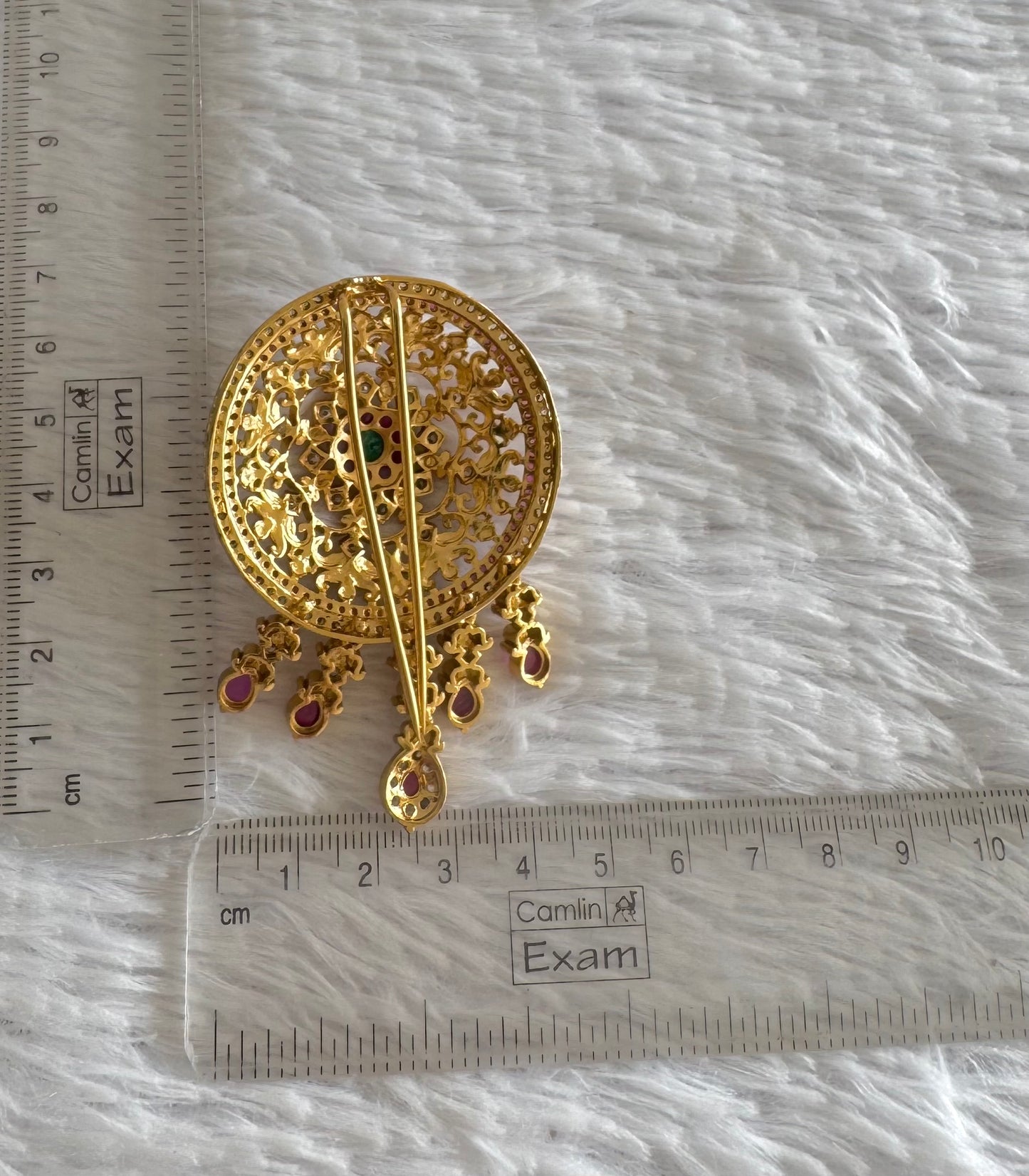 Matte finish kemp-green round hair jewel dj-52026