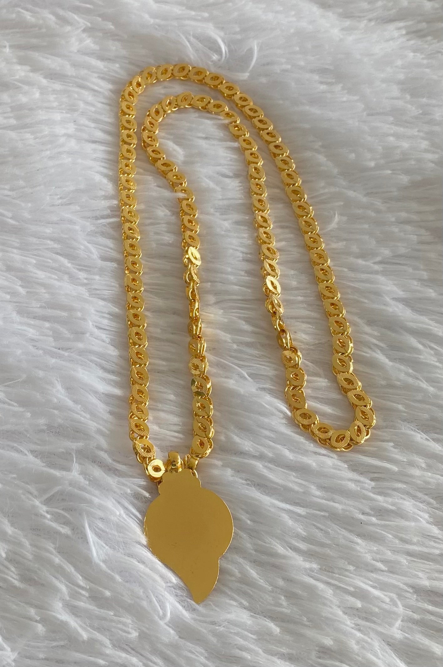 Gold tone 24 inches chain with om pendant dj-54388