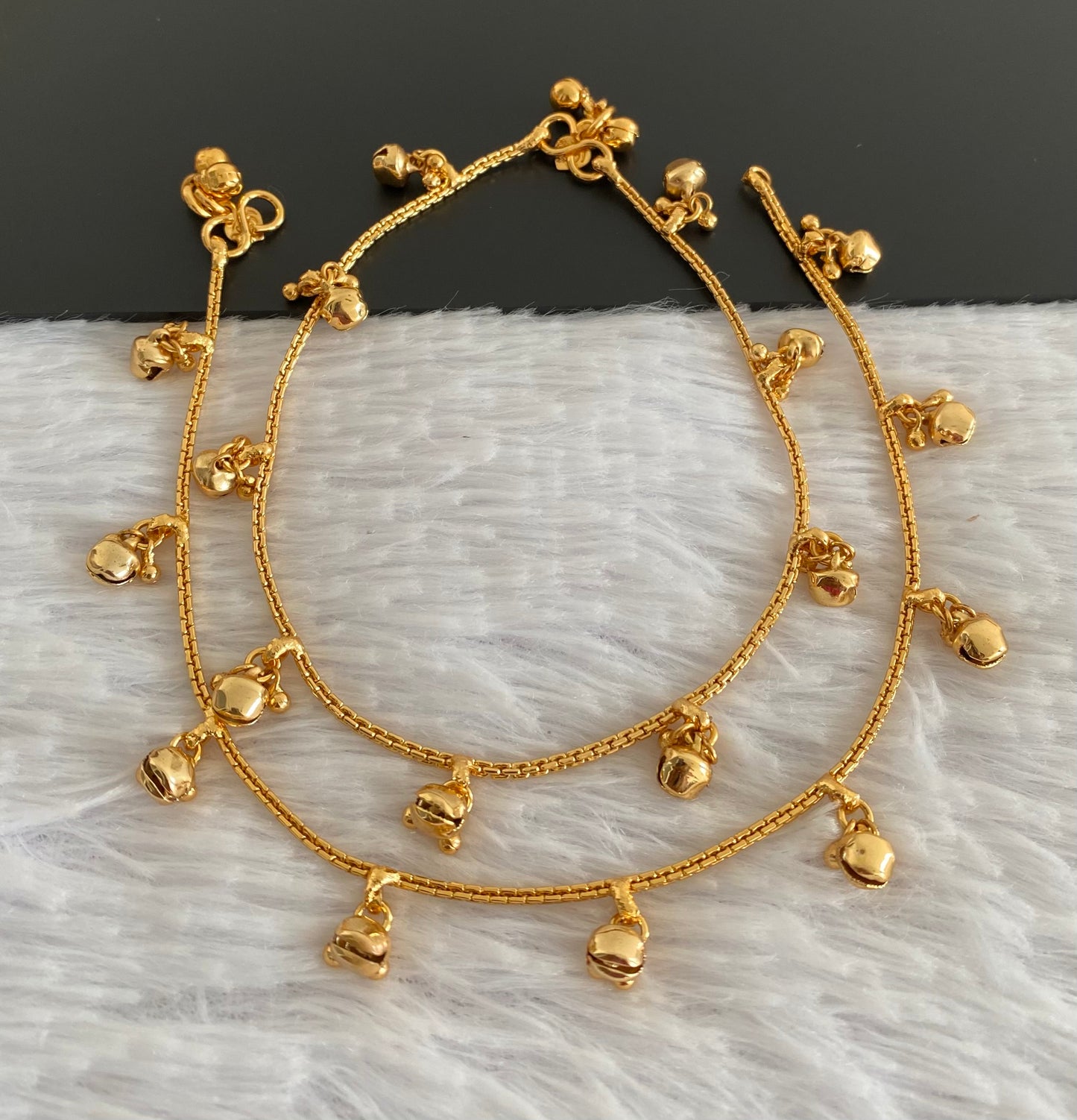 Antique gold tone anklets set dj-53186