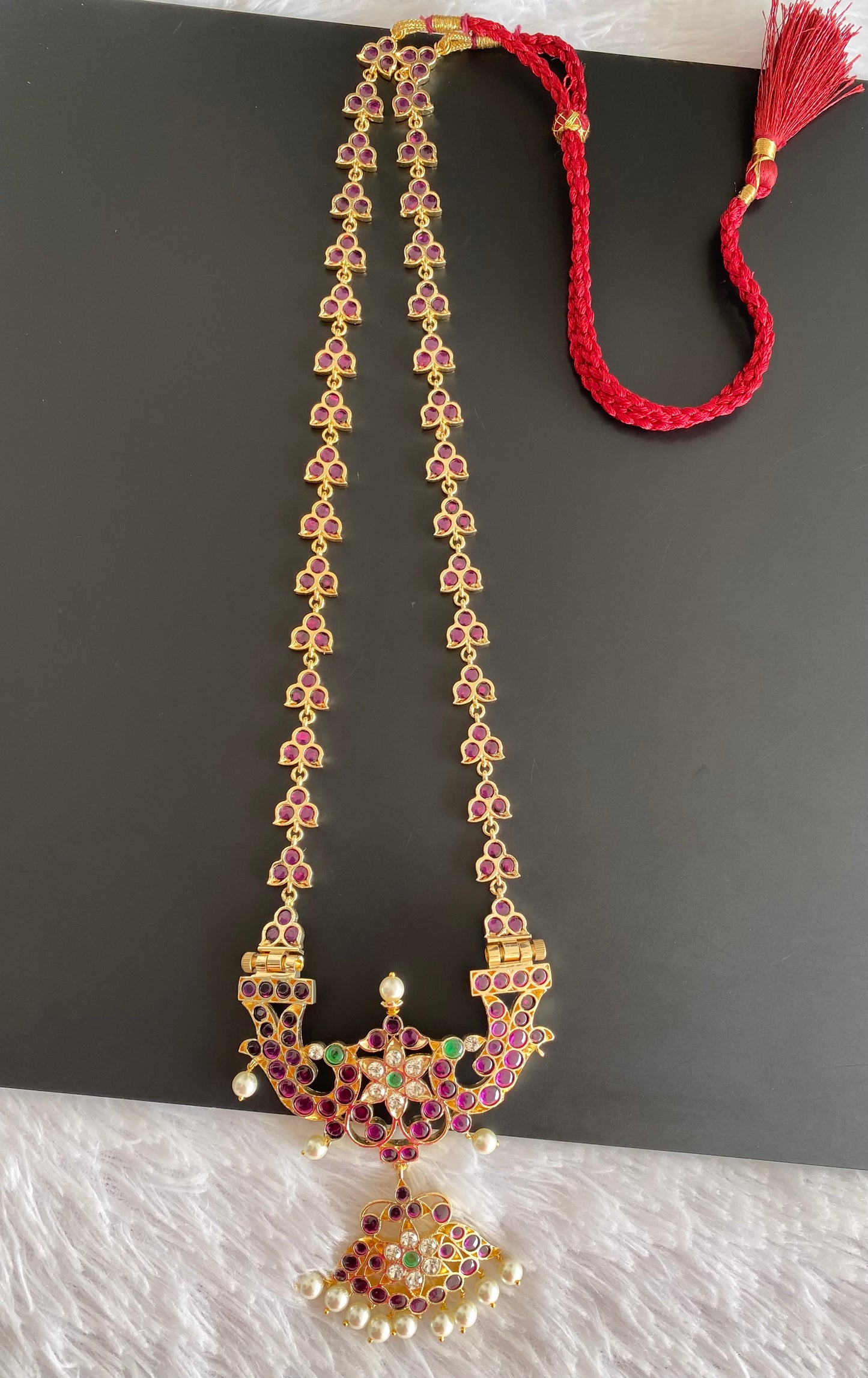 Gold tone precious kemp pearl peacock haar Dj-52910