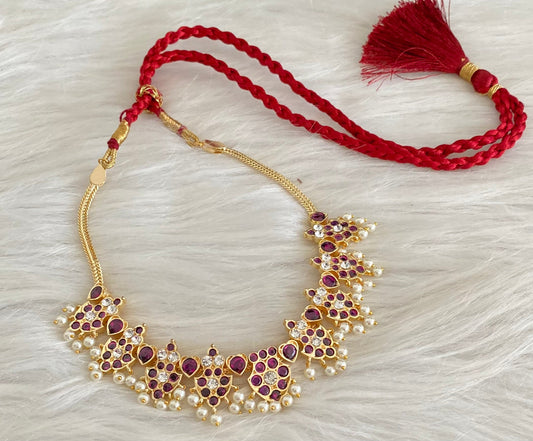 Gold tone precious kemp-white pearl necklace dj-53928