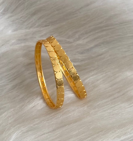 Gold tone lakshmi coin bangles(2.10) Dj-55183
