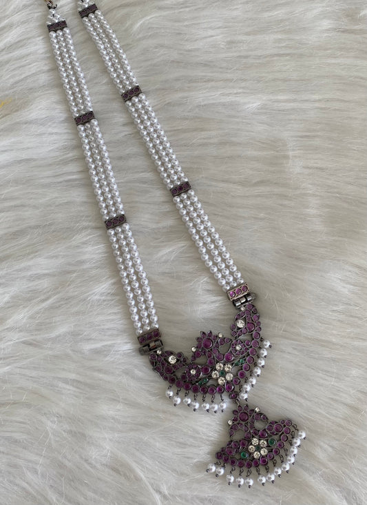 Black finish AD precious kemp-green-white pearl peacock haar dj-54682